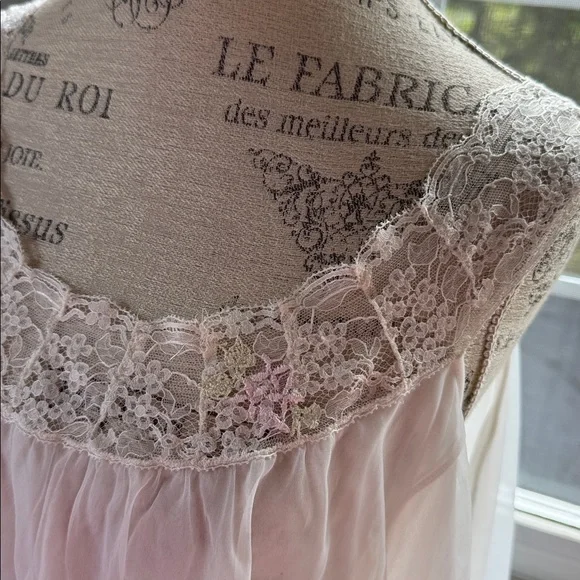 Vintage Vanity Fair peignoir robe & nightgown set Ivory/white floral EVC size L - Picture 8 of 11